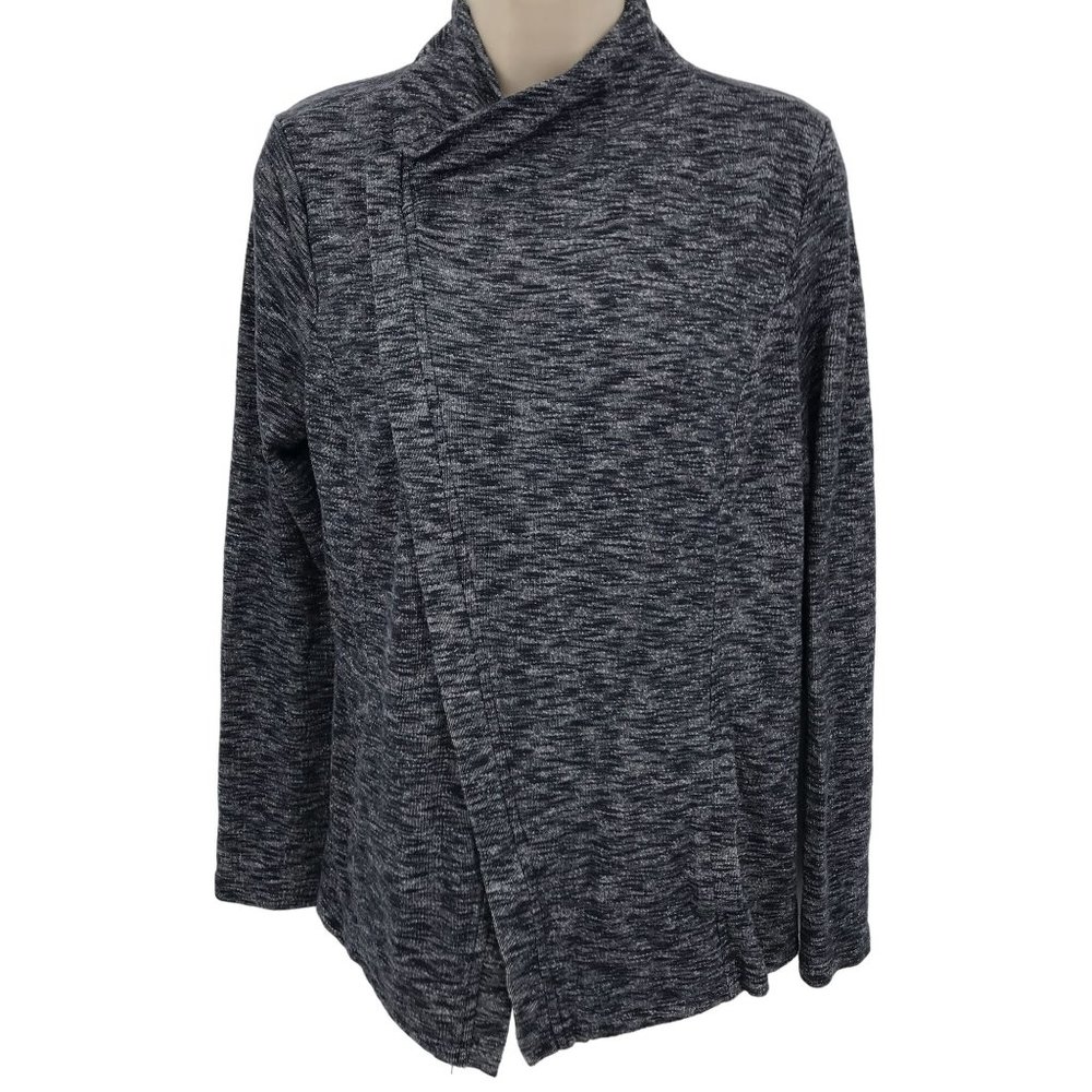 G.H. Bass & Co. Womens Diagonal Zip Navy Long Sleeve Sweater Jacket Size M